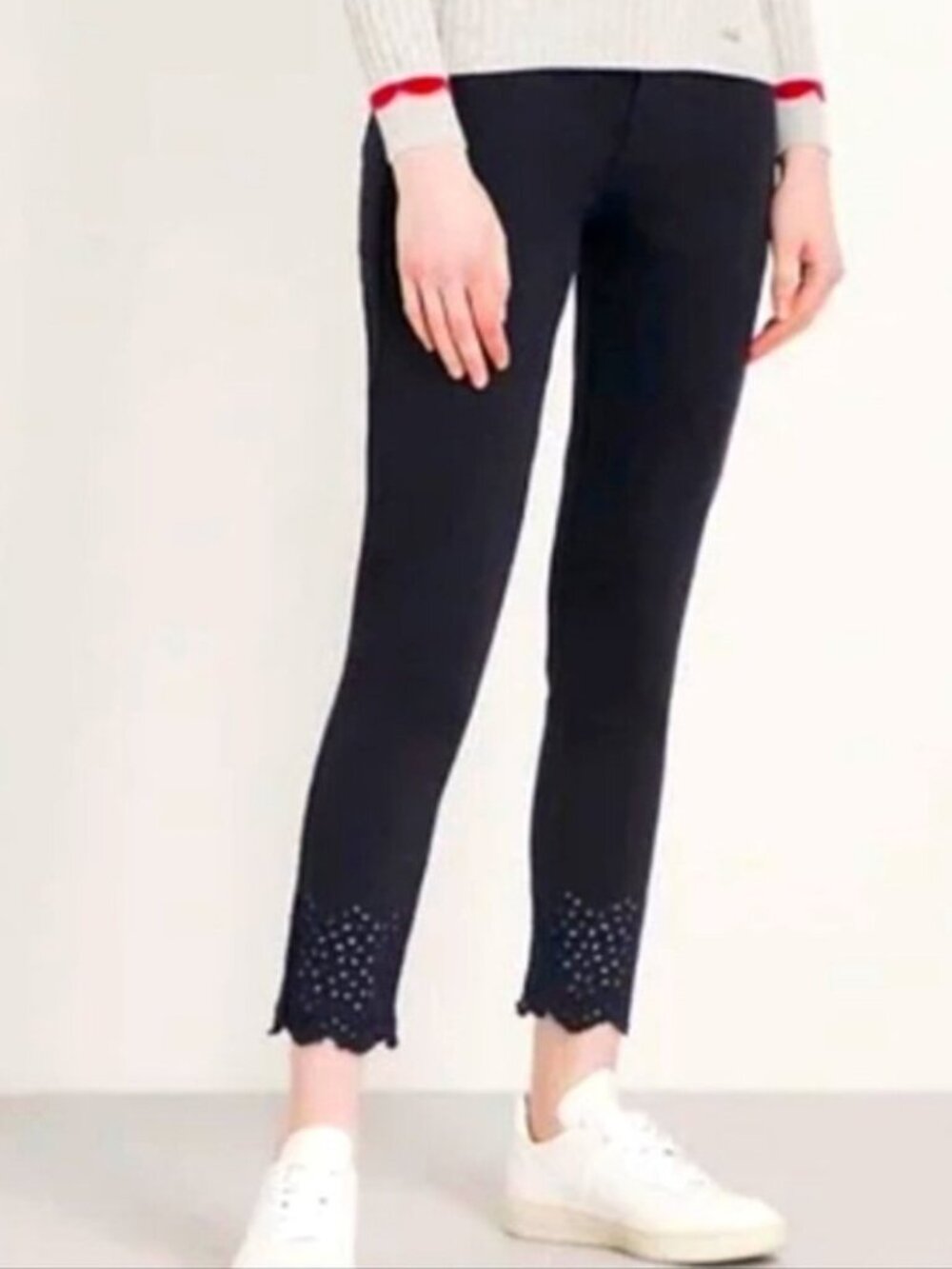Ted Baker Massiee embroidered hem jeans - navy blue